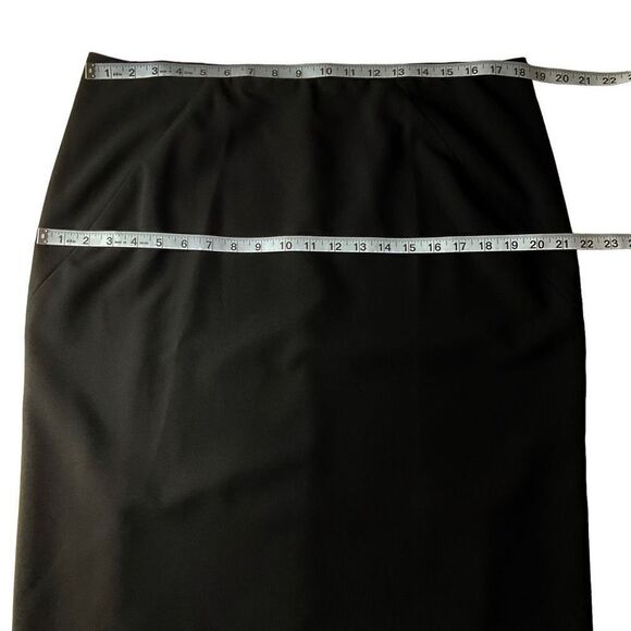 Franco Mirabelli Skirt Knee Length Black Lined 2 Back Slits Back Zipper Women 14 - Picture 4 of 12